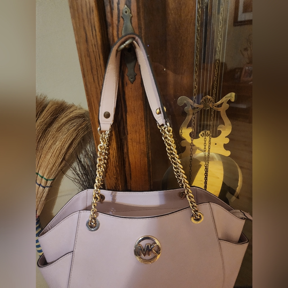 Michael Kors Powder Pink Leather Jet Set Travel Chain Tote - Picture 7 of 16